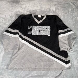 Vintage Silver Bullets Hockey Jersey Mens XL ProJoy Made In Canada Black